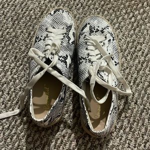 White Snake Print Shoes